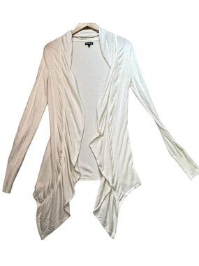 Express Women's Open Front Draped Cardigan Long Sleeve Stretch Size M Cream
